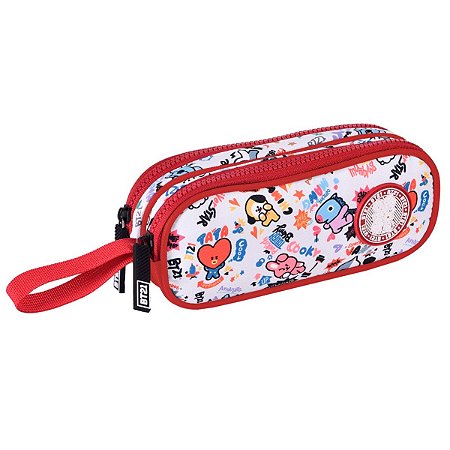Estojo Duplo Bt21 Vermelho Material Escolar Infantil 2022
