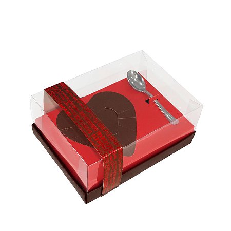 Caixa chocolate Ovo de Colher Coração Lapidado 250G colher