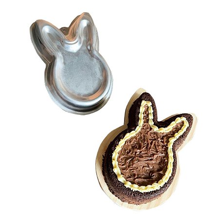 Assadeira Coelho P Alumínio 15cm Forma Bolo Piscina Páscoa