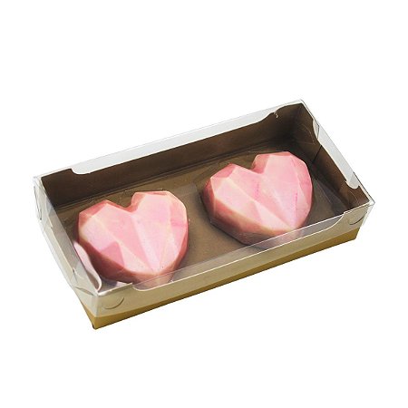 Caixa chocolate Encanto Coração lapidado Duplo 50g