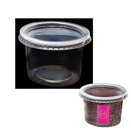 Pote Redondo 145ml 25un Para Bolo De Pote Microondas Freezer