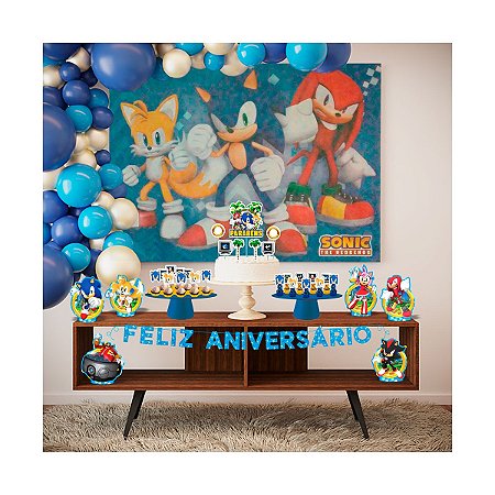 Kit Festa Fácil Decoração Sonic De Aniversário 39 Pç