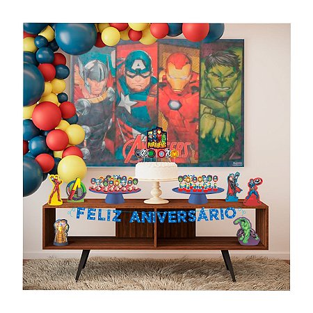 Kit Festa Fácil Decoração Os Vingadores De Aniversário 39Pç