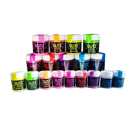 PÓ Neon 5g Decorativo Bolos e Doces FAB 5 UNIDADES