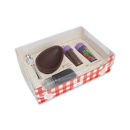 Kit Confeiteiro Caixa Decorativa Encanto Cor Xadrez Vermelho