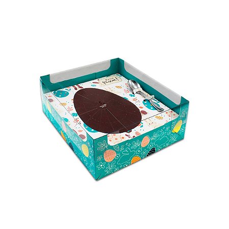 Caixa chocolate Ovo de Colher decorativa Coelho Páscoa 350g