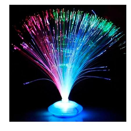 Abajur Luminária Fibra Ótica Decoração Casa Colorido Festa