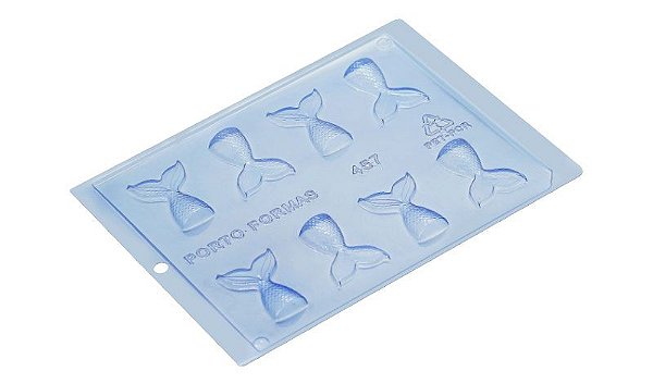 10 Formas Acetato Aplique Cauda Sereia Chocolate Confeitaria