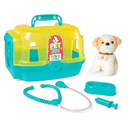 Brinquedo Pet Box Amarelo c/ Cachorrinho de Pelúcia - TaTeTi