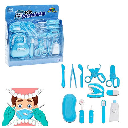 Kit Dentista Completo Infantil de 13 Peças
