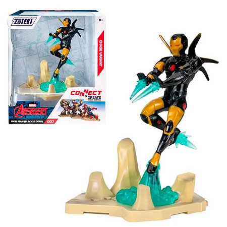 Boneco Homem de Ferro Black Figura Vinil 15cm -Os Vingadores