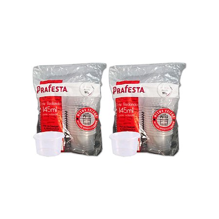 Kit Pote Redondo Com Tampa 145ml 48 Un Prafesta