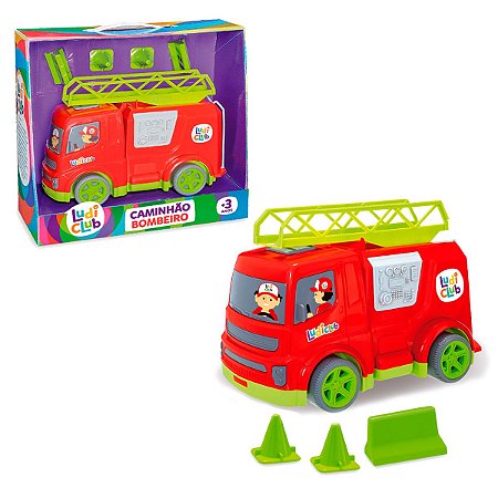 Caminhão de Bombeiro Ludi Club Infantil Com acessórios