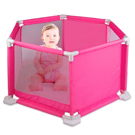 Cercadinho para Bebê Rosa com Tapete Eva - Braskit