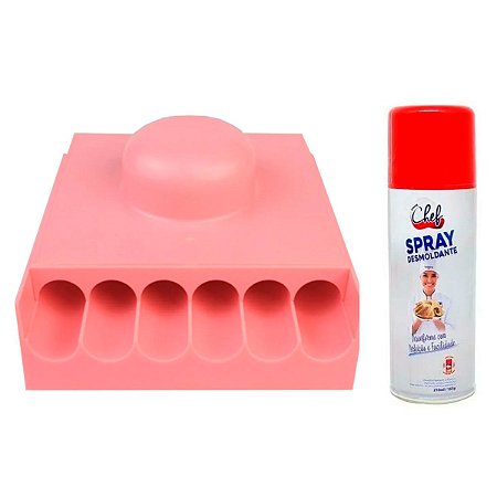 Kit Enrolador 16G Docinhos Rosa + Spray Desmoldante 400ml