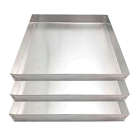 Kit 3un Assadeiras Brownie de Alumínio de 38,5 x38,5 x3 cm