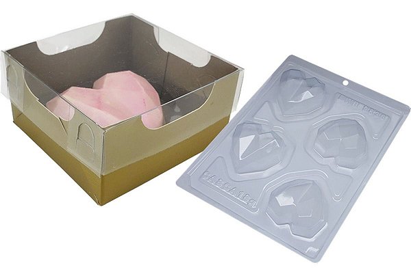Kit Coração Lapidado + Forma de Coração BwB 9836 + 10 Caixas