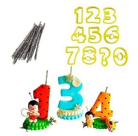 Cortador De Numeros Para Fazer Velas + 50 Pavios