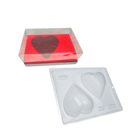 Caixa de Chocolate Ovo De Coração de 250G + Forma BwB 200g