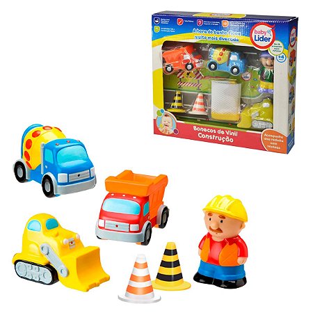 Brinquedo Bonecos de Vinil Construção Para Banho - Lider