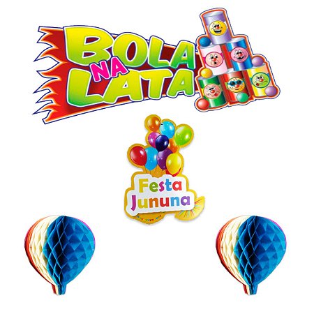 Enfeites Decorativos Junino Bola na Lata - DL Festas