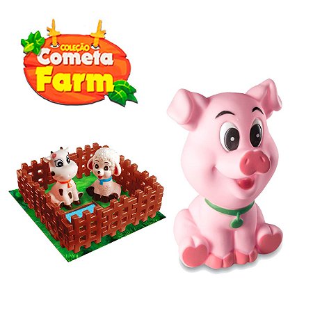 Brinquedo Cercadinho Monta e Desmonta Porquinho Cometa Farm