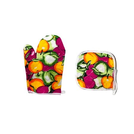 Kit Luva Térmica para cozinha e Porta Panela de Tecido