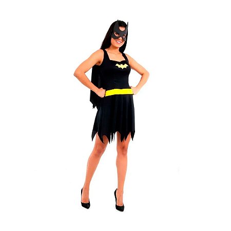 Fantasia Adulto BatGirl Verão Feminina Liga da Justiça Sula