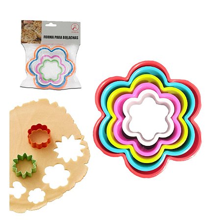 Kit Jogo de Forminhas p/ Moldar Biscoitos e Doce Confeitaria