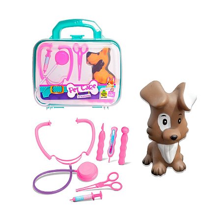 Maleta de Kit veterinária de brinquedo Pet Care infantil