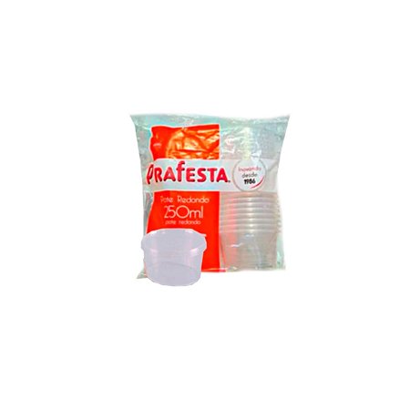 Pote Redondo Com Tampa 250ml Para Freezer 24Un