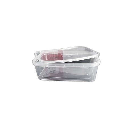 Pote Retangular 500 ml Micoondas Freezer Com Lacre 10 Un
