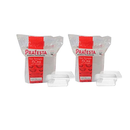 Kit Pote Quadrado 150ml 40un Bolo De Pote Microondas Freezer