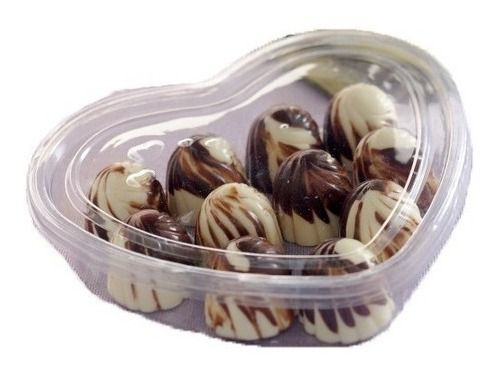50Un Embalagem Coração Pet 260ml Trufas/Chocolates/Salgados