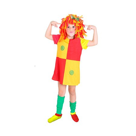 Fantasia Emília Infantil Feminina Sitio do Pica Pau Luxo