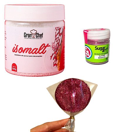 Kit Fabricação de Pirulito Isomalt 500g + Glitter SugarArt