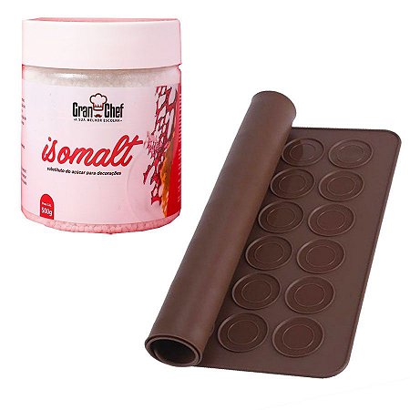 Kit Confeitaria Isomalt 500G + Tapete de silicone Macaron - Shop Macrozao
