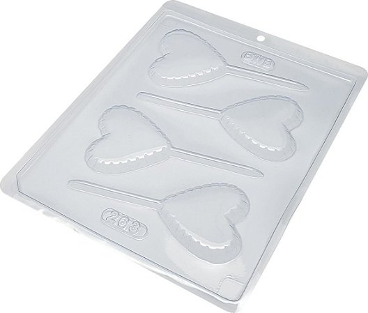 10 Forma Acetato Chocolate Pirulito Coração Bwb 20g 263