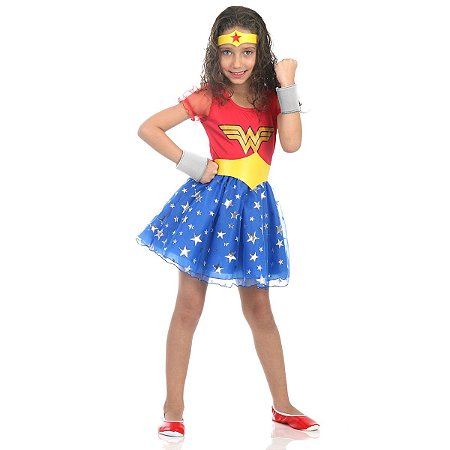 Fantasia Infantil Mulher Maravilha Princesa Sula