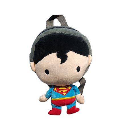 Mini Mochila Super Homem Infantil de Pelúcia Costas