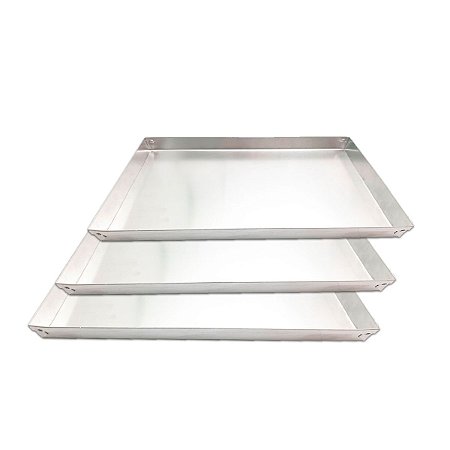 Kit de 3 Assadeiras de Alumínio de Brownie 30X44X3 / AS-09