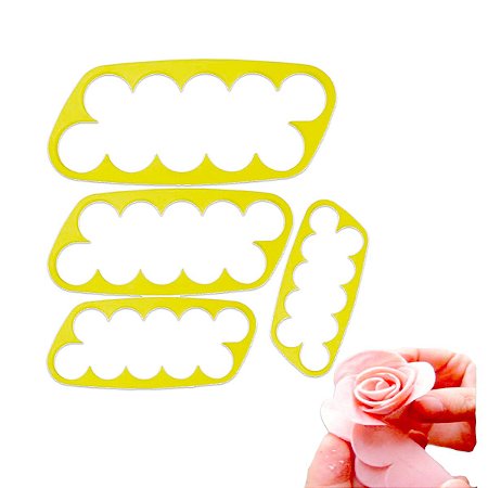 Cortador Rosa de Massas de Biscuit artesanato Bluestar 4 Pçs