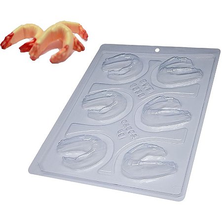 Forma de Chocolate Silicone BWB Camarão Confeitaria 9638