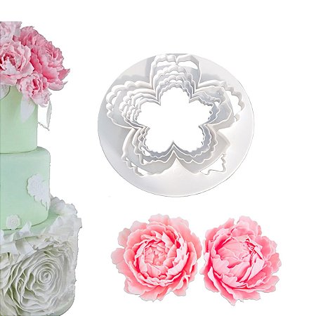 Kit de Cortador Pétalas Peonia 4 Peças de artesanato
