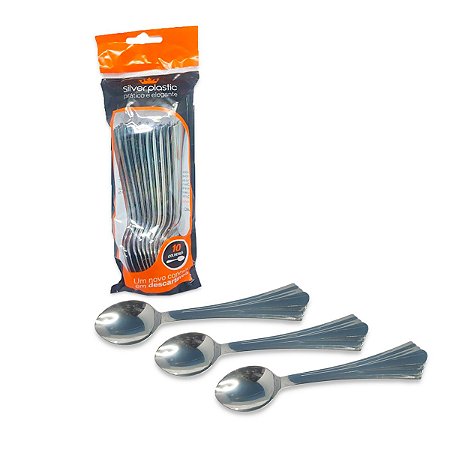 50Un Colher Silver Plastic De LUXO Refeição