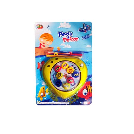 Pega Peixe Pequeno Oceanos Pera Pop Brinquedos Amarelo