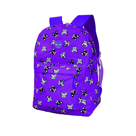 Mochila Escolar Cachorro Roxo Clio Style Jovem