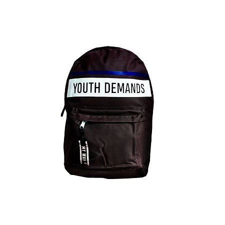 Mochila Masculina Jovem Youth Demands Preto e Azul Clio