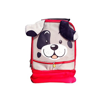 Lancheira Infantil Creche Escolar Clio Pets Cãozinho Cinza