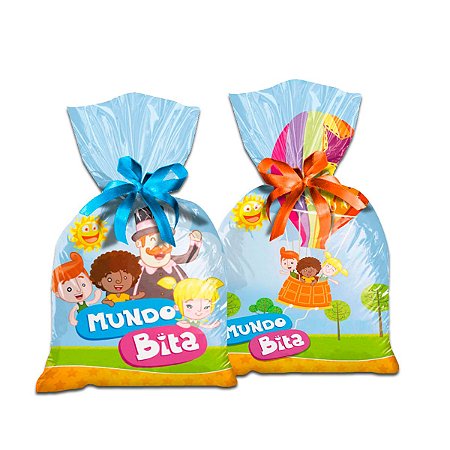 Kit Saquinhos Surpresa Mundo Bita Azul Infantil 16 Unidades